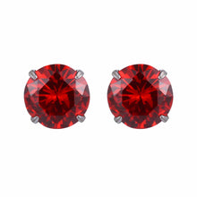 Elegant CZ White 925 Sterling Silver Round Stud Earrings