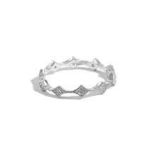 Elegant Geometry Micro Setting CZ Rhombus Ring - 925 Silver