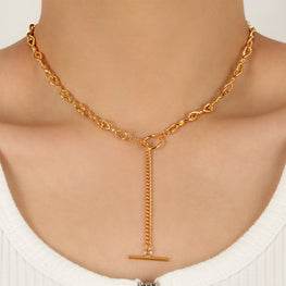 Classic Hollow Twisted OT Shape 925 Sterling Silver Necklace