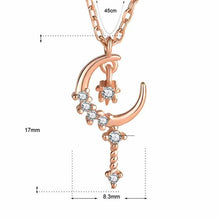 Crescent Moon Fairy Wand Necklace in 925 Sterling Silver