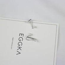 Z Shape Natural Pearl 925 Sterling Silver Hoop Earrings