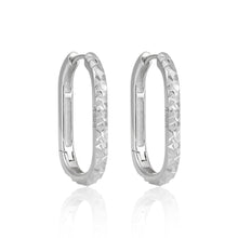 Irregular Painted U Shape 925 Sterling Silver Hoop Earrings