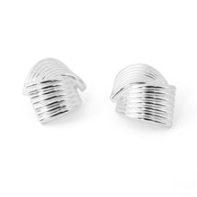 Chunky Classic Double Geometry Cross Sterling Silver Stud Earrings