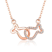 2019 CZ Kiss Fish 925 Sterling Silver Necklace