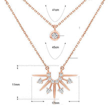 Double Layer CZ Sun Necklace in 925 Sterling Silver