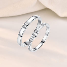 Minimalist 925 Sterling Silver Adjustable CZ Promise Ring