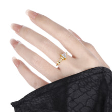 Fashion Irregular CZ Fishbone 925 Sterling Silver Adjustable Ring & Stud Earrings