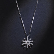 Simple Sun Flower Micro Setting Necklace in 925 Sterling Silver