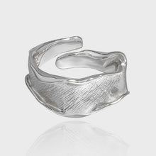 Adjustable 925 Sterling Silver Irregular Wave Ring