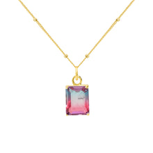 Geometry Fading Color CZ 925 Sterling Silver Necklace
