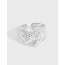CZ Flowing River 925 Sterling Silver Adjustable Ring