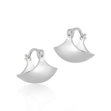 Fashion Modern Arc 925 Sterling Silver Hoop Earrings