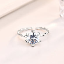 Adjustable Six Claw CZ Ring in 925 Sterling Silver