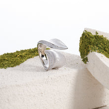 Adjustable 925 Sterling Silver Irregular CZ Border Ring