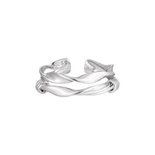 Double Layer Twisted Knot Adjustable 925 Sterling Silver Ring