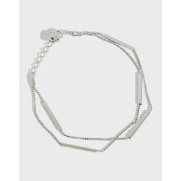 Double Layer S925 Sterling Silver Box Bracelet