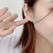 Women’s Blue CZ Rose Flower Bouquet 925 Sterling Silver Stud Earrings