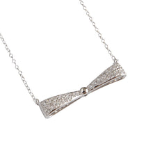 Micro Setting CZ Bowknot 925 Sterling Silver Necklace