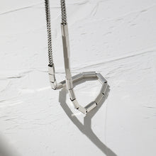 Minimalist S925 Pure Silver Rectangular Tube Necklace