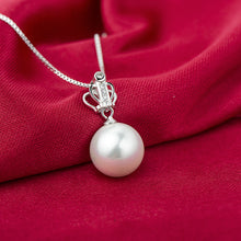Royal Crown White/Golden Shell Pearl Pendant in 925 Sterling Silver