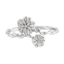 Twisted Flower 925 Sterling Silver Open Bangle for Girls
