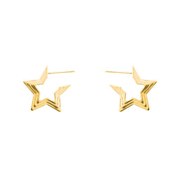 Irregular Star 925 Sterling Silver Hoop Earrings