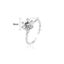 Adjustable Six Claw CZ Ring in 925 Sterling Silver