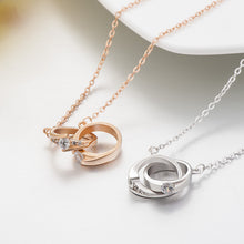 Double Love Knot CZ Necklace in 925 Sterling Silver