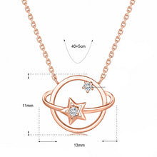 Lady Hollow CZ Star Planet Necklace - 925 Sterling Silver
