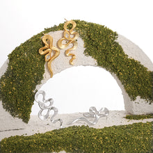 CZ Snake Design Dangling Earrings in 925 Sterling Silver