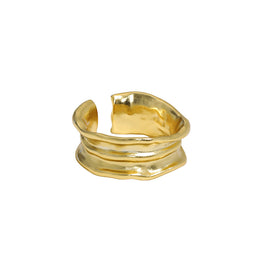 Adjustable 925 Sterling Silver Irregular Wrinkle Texture Ring