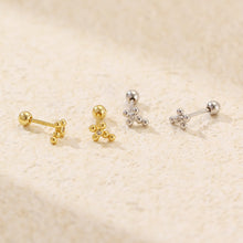 CZ Cross 925 Sterling Silver Stud Earrings
