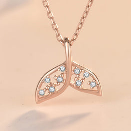 Girls' 925 Sterling Silver Fish Tail Necklace with CZ