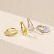 Elegant CZ U Shape 925 Sterling Silver Hoop Earrings