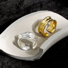 Adjustable 925 Sterling Silver Irregular Wrinkle Texture Ring