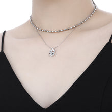 Women’s Sterling Silver Star Geometry Necklace with CZ