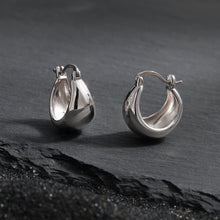 Modern Geometry U Shape Arc 925 Sterling Silver Hoop Earrings