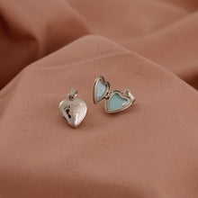 Cute Children Footprint Heart 925 Sterling Silver Locket Pendant