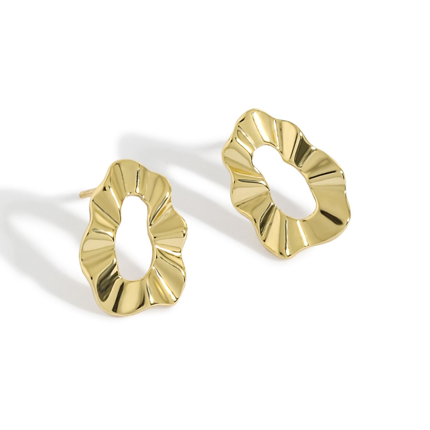 Geometry Hollow Round Wave 925 Sterling Silver Stud Earrings