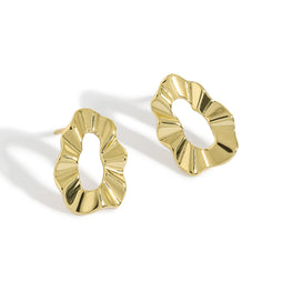 Geometry Hollow Round Wave 925 Sterling Silver Stud Earrings