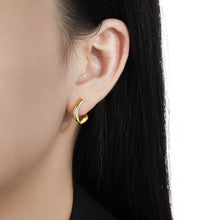 Casual CZ Irregular Circle 925 Sterling Silver Hoop Earrings