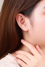 Elegant CZ White 925 Sterling Silver Round Stud Earrings
