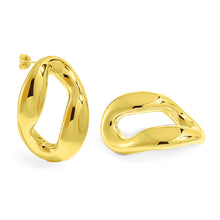 Trendy 999 Pure Silver Geometry Extra Large Stud Earrings