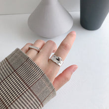 Minimalist Irregular Geometry Adjustable 925 Sterling Silver Ring