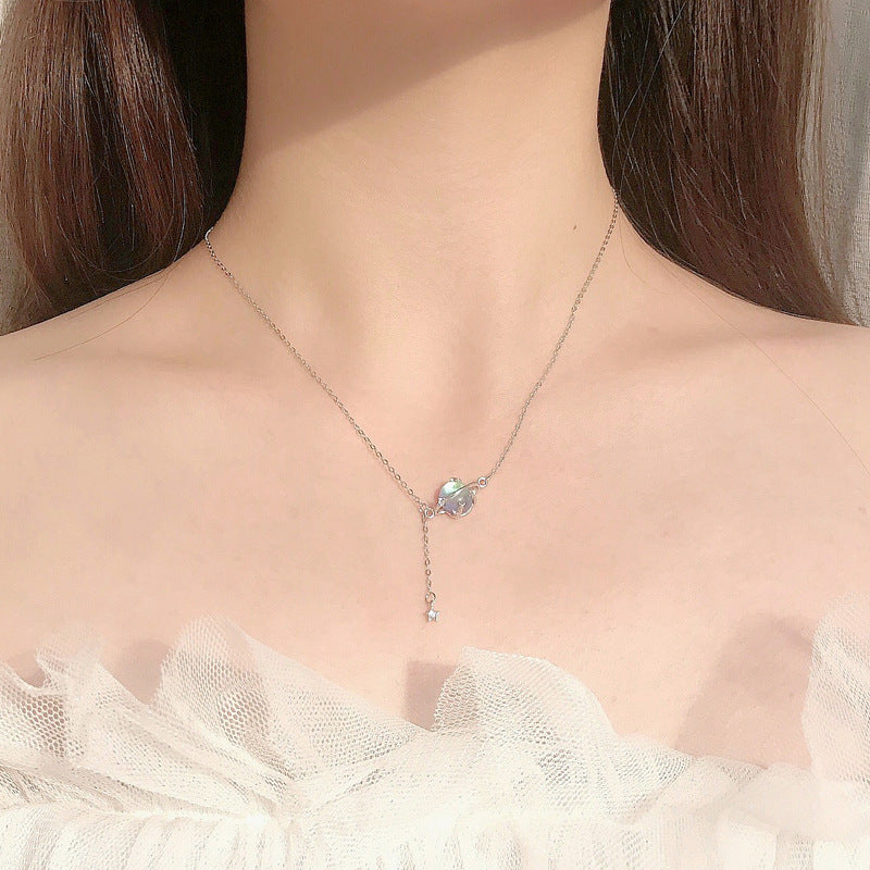 Natural Moonstone Star Necklace in 925 Sterling Silver