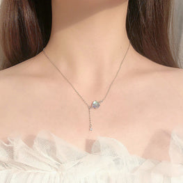 Natural Moonstone Star Necklace in 925 Sterling Silver