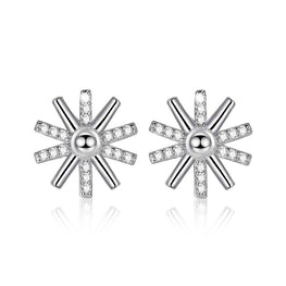 Trendy Sunflower 925 Sterling Silver Stud Earrings
