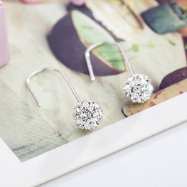 Spherical 925 Silver Hook Earrings in Various Colors