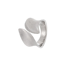 Adjustable 925 Sterling Silver Irregular CZ Border Ring