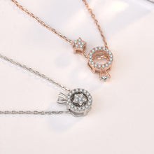 Honey CZ Circles Star 925 Sterling Silver Necklace